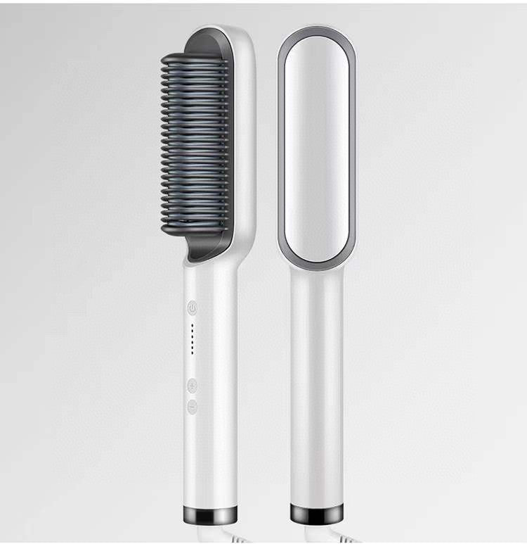 New 2 In 1 Hair Straightener Hot Comb Negative Ion Curling Tong Dual-purpose Electric Hair Brush - Beautinas