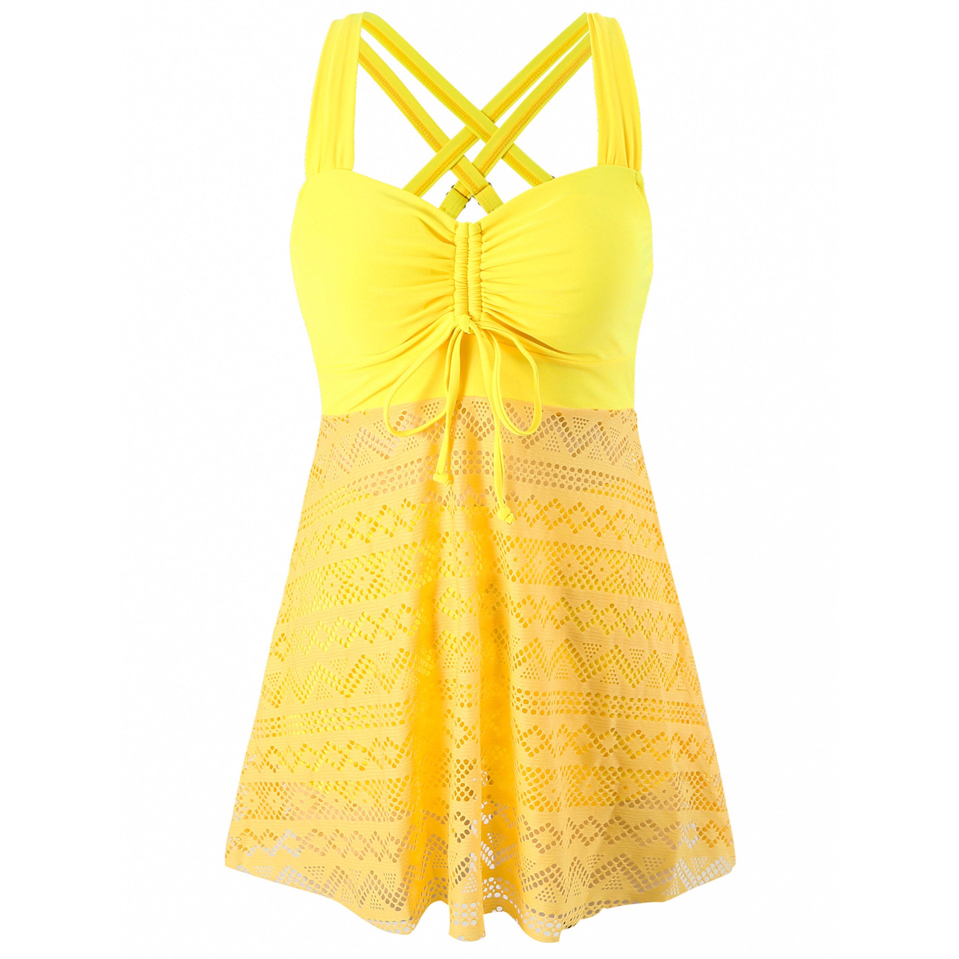 Korean Version Of Solid Color Lace One-piece Swimsuit - Beautinas