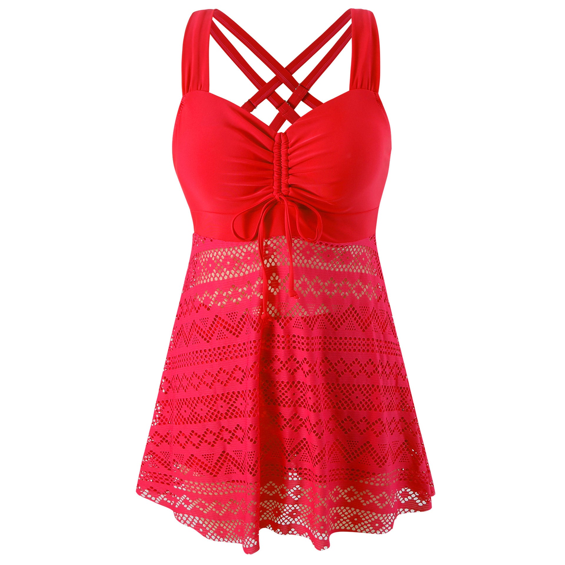 Korean Version Of Solid Color Lace One-piece Swimsuit - Beautinas